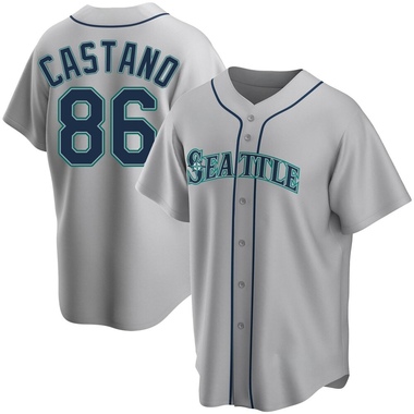 Gray Blas Castano Men's Seattle Mariners Road Jersey - Replica Big Tall